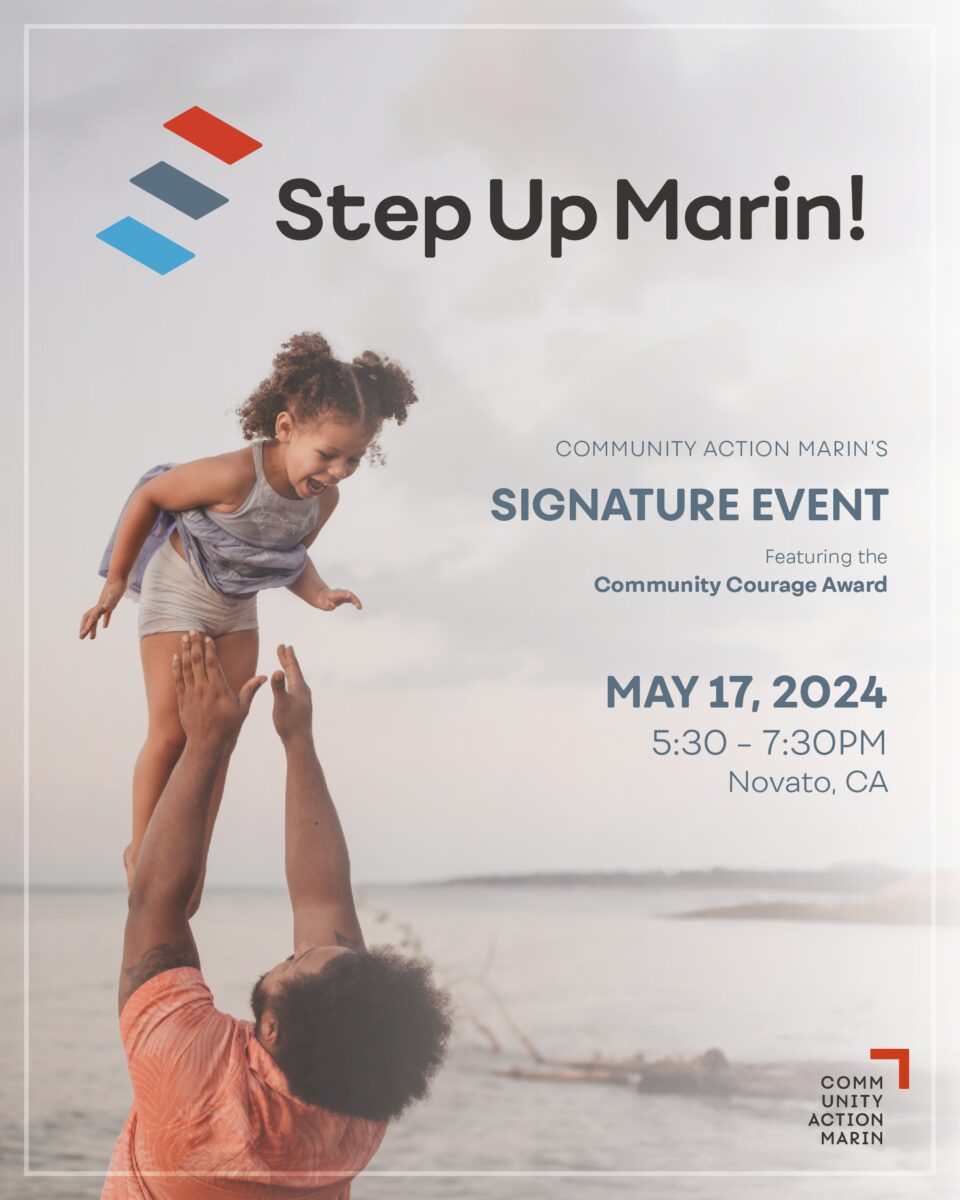 Invitation graphic for Step Up Marin! Community Action Marin's annual Signature Event