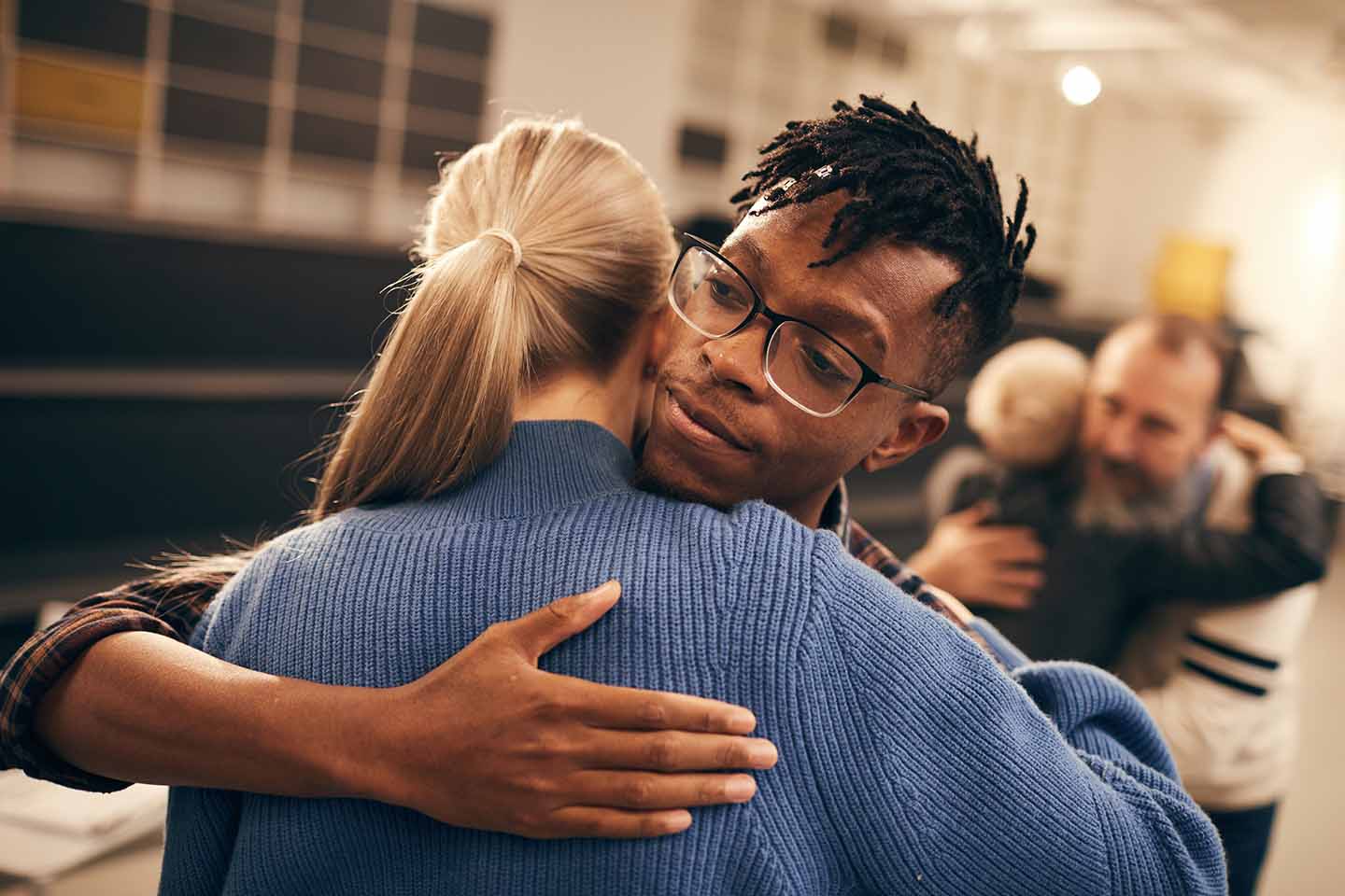 Young couple embracing each other